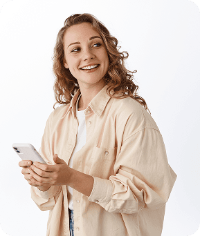 Woman holding a phone